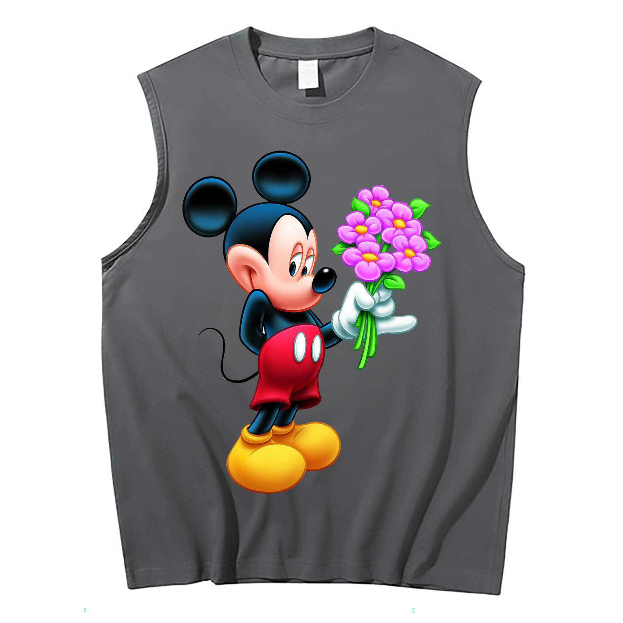 ミッキーマウス Mickey Mouse コットン100％タンクトップ（フロントプリント）